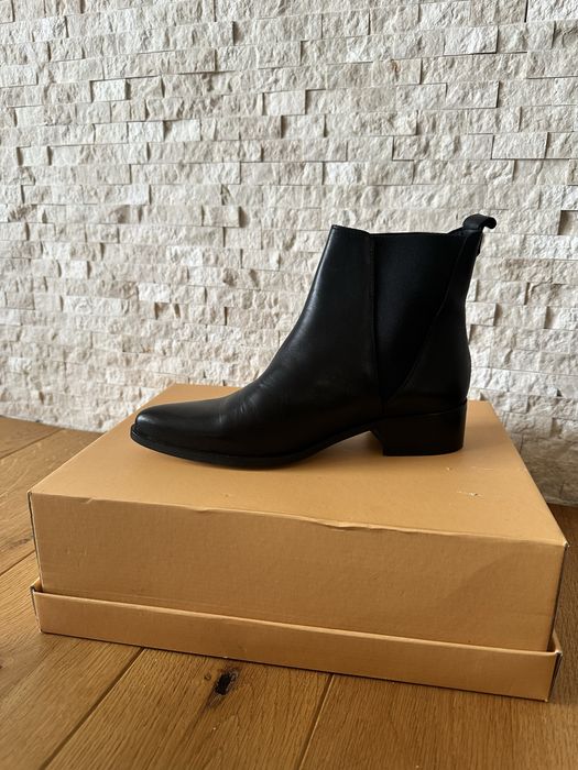 Дамски черни боти EDITED, естествена кожа, 39 номер – нови