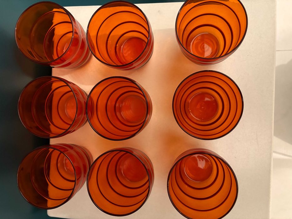 Set pahare Ikea SKOJA amber portocaliu rare design