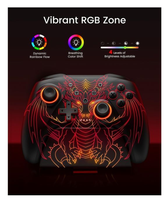 Controller Wireless RGB Hall Effect Bluetooth/2.4G USB - Nou, Sigilat