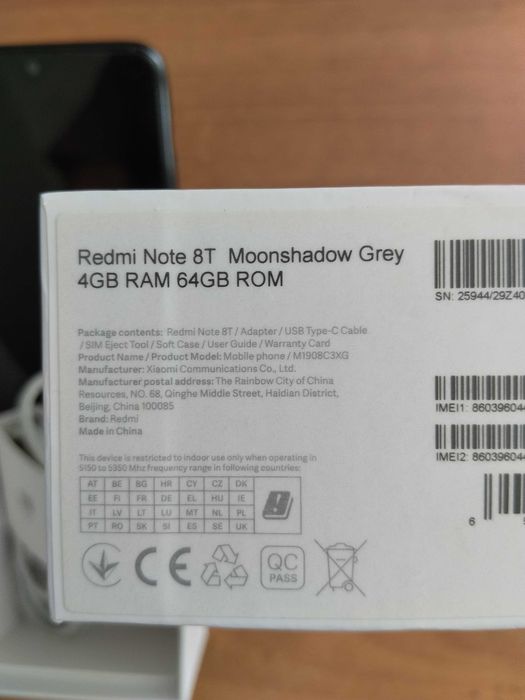 Смартфон Redmi Note 8T 4 GB RAM 64 GB ROM