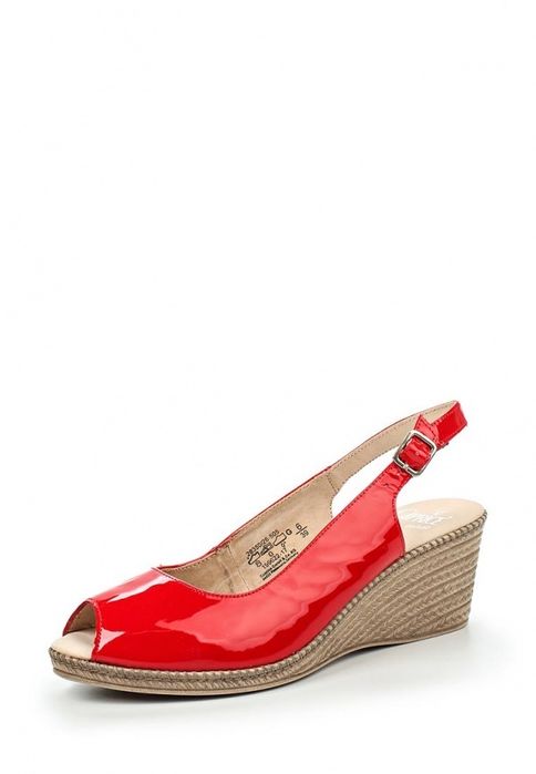 Caprice червени сандали естествен лак