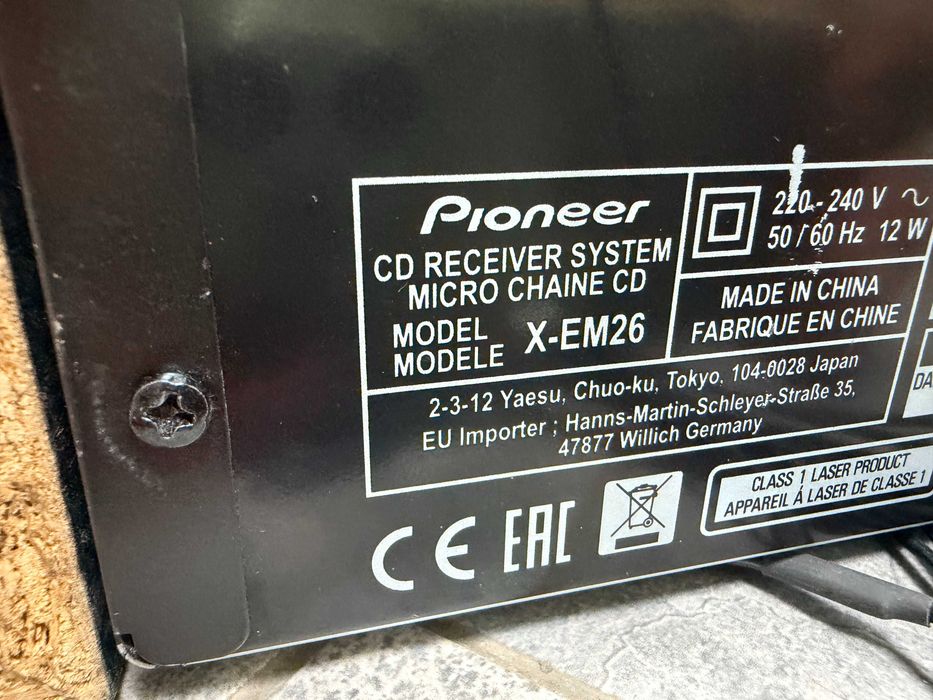 Аудио система Pioneer X-EM26(B) Micro HiFi, Bluetooth, CD, FM, USB, Черна