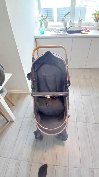 Carucior 3in1, Belecoo, 0-36 luni, landou, suspensii, scoica, negru