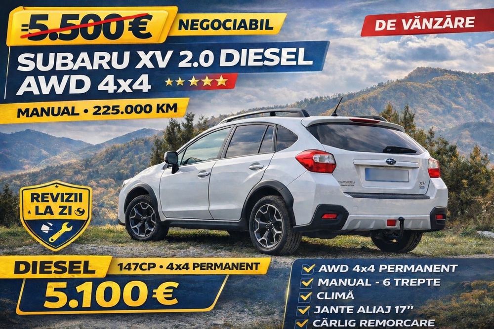 URGENT! Subaru XV 2.0 Diesel AWD 4x4