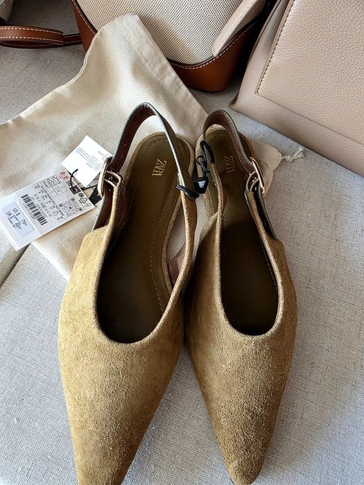 Нови Zara обувки, естествен велур