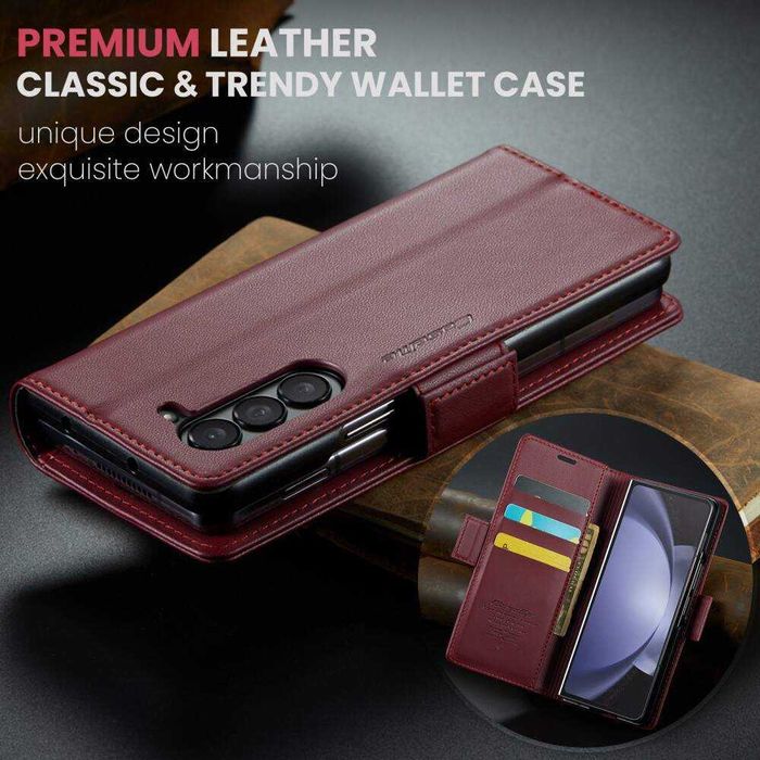 Husa premium flip piele+Folie SAMSUNG Galaxy Z Fold6 5G modele diferi