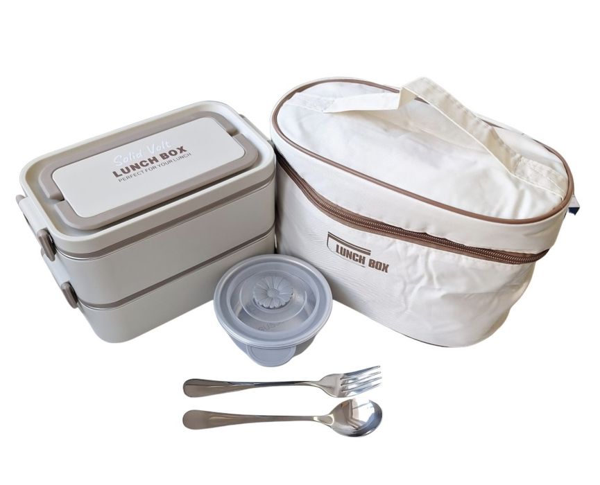 Vand set caserole pentru pranz cu tacamuri si geanta termoizolanta