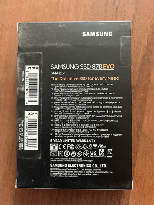 Продам samsung 2tb ssd 870 evo