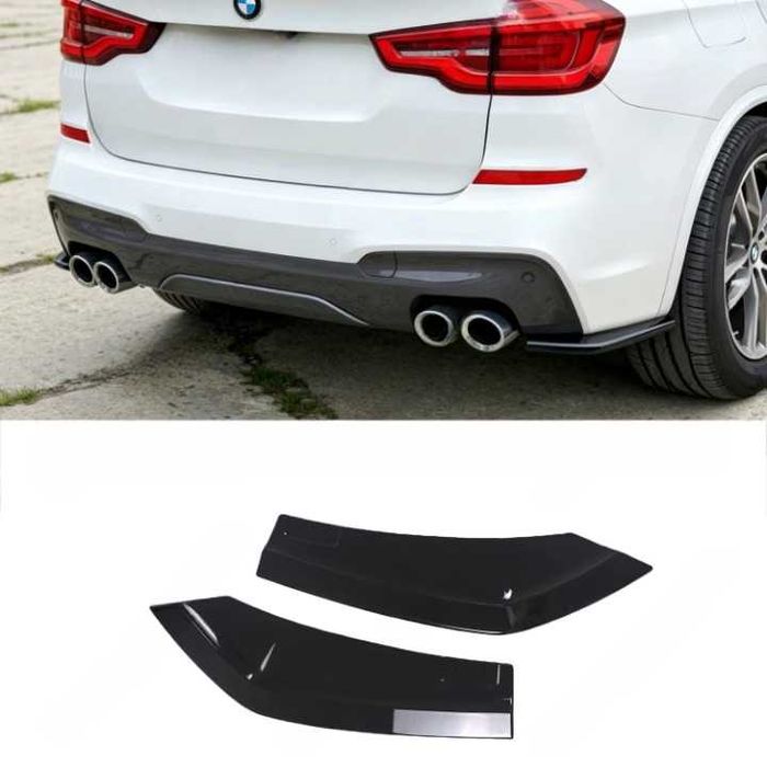 Extensii Splitere Prelungiri Bara Spate Jos Ornamente Laterale BMW X3 G01, Negru Lucios