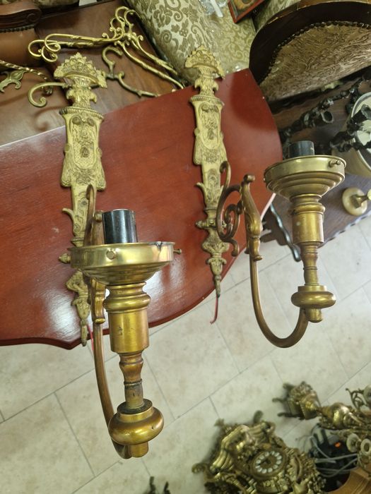 Чифт стари страхотни антикварни френски бронзови аплици