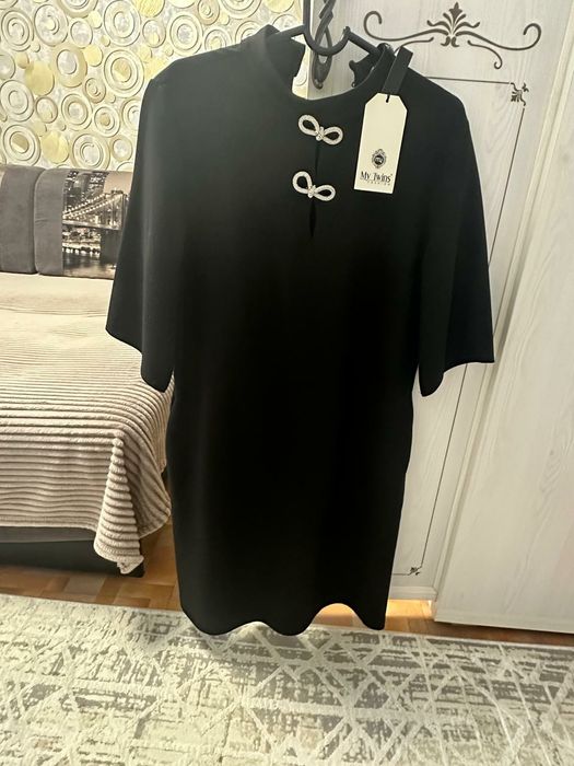 Платье черное, серое