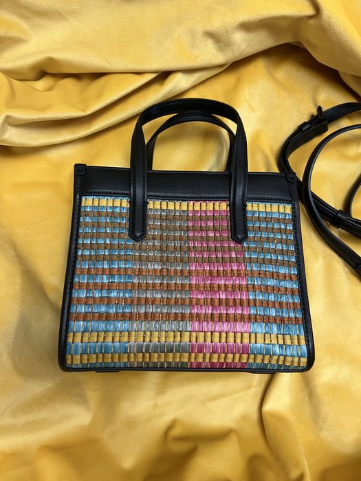 Karl Lagerfeld K/Skuare Raffia Small Tote