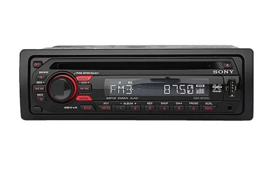 Авторадио CD/MP3 Sony CDX‑GT33U с USB и AUX