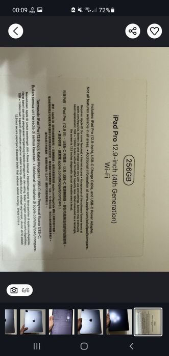 Ipad pro 12.9 wifi 256gb Face id True tone hammasi ishlidi