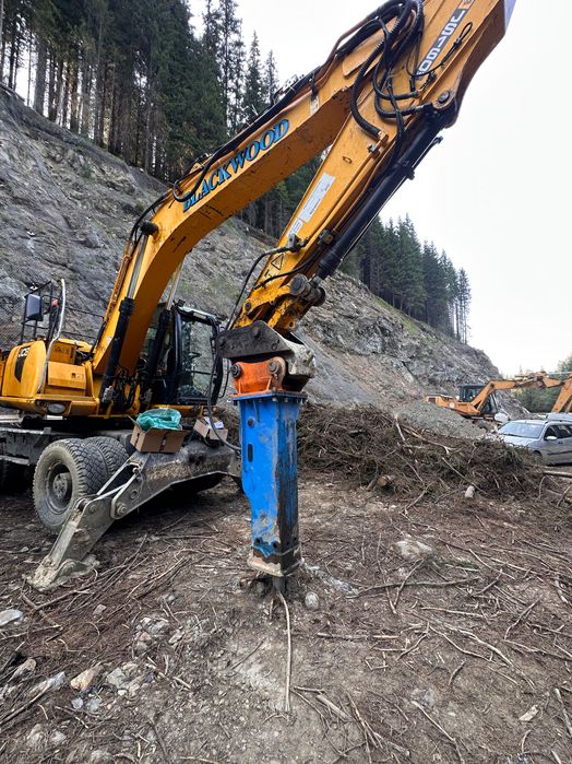 Excavator JCB JS160W pe roti, 2014, 16 to, cupla rapidă, 2 cupe, picon