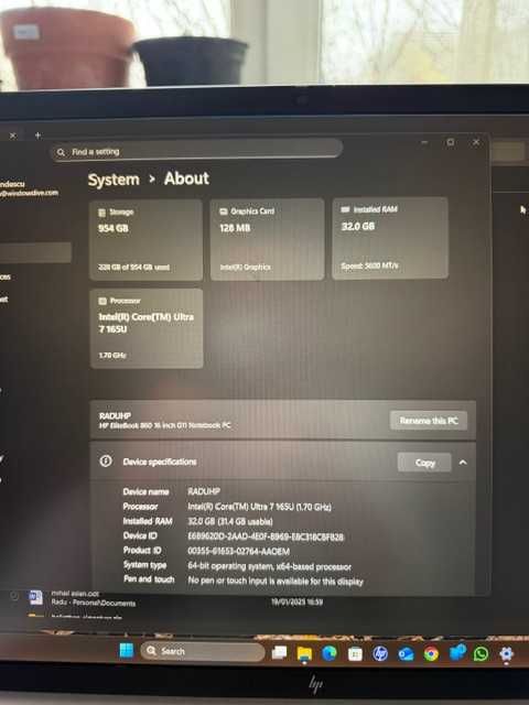 Laptop HP EliteBook 860 G11 32Gb RAM 1Tb HDD