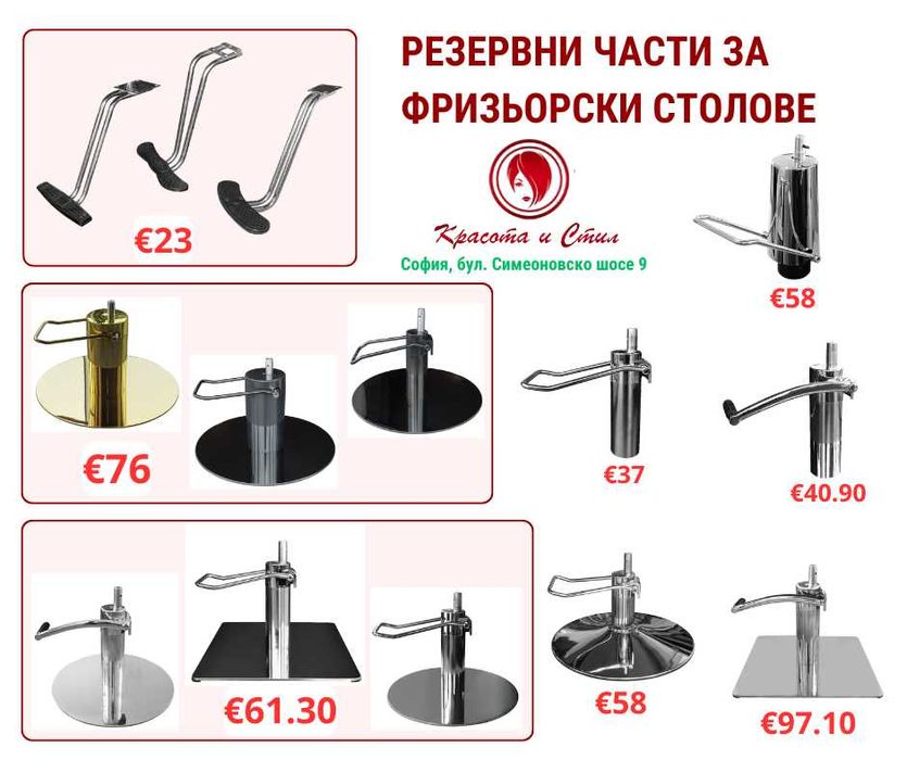 Резервни части, Фризьорско, Козметично оборудване, Консумативи
