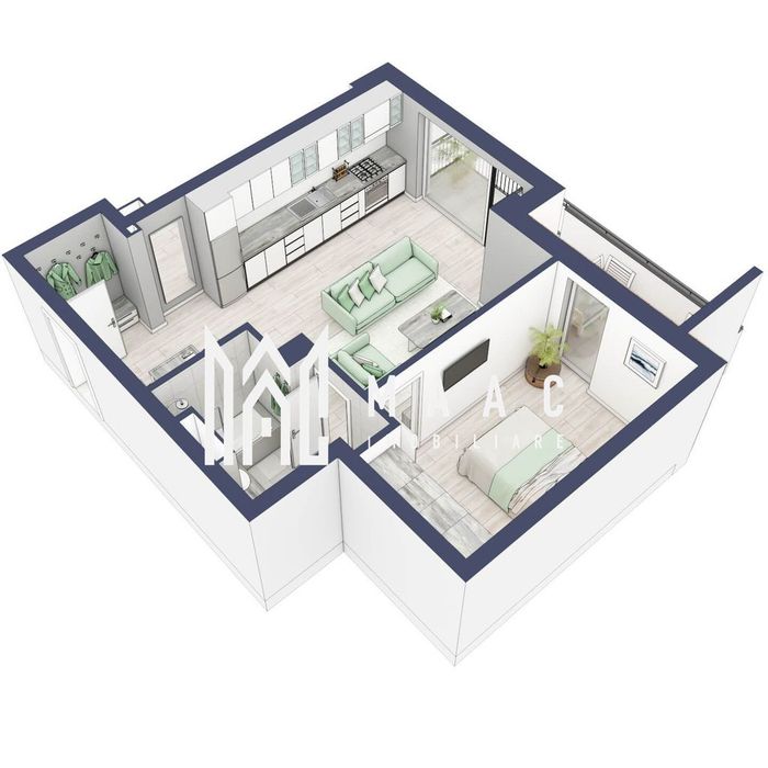 Apartament 2 camere | Balcon 10.3 mp | Etaj 1 | Turnisor