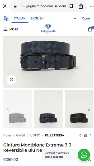 Curea Montblanc 220023 Extreme 3.0 reversibila albastru negru