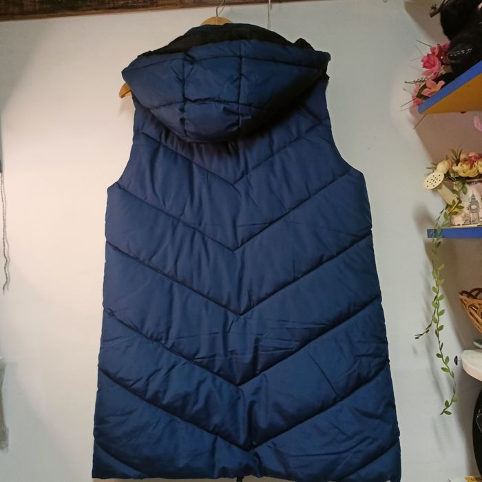 Vestă Lungă Matelasată cu Glugă JDY - Albastru navy (Nouă cu etichet