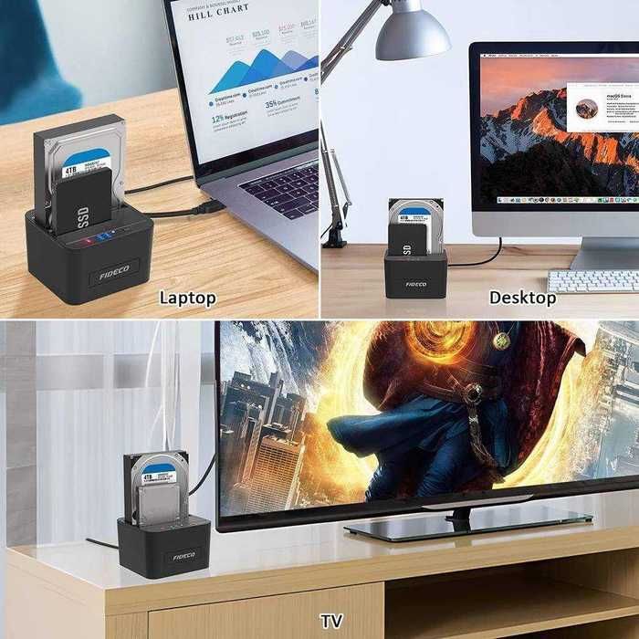 Док-станция FIDECO YPZ04-S2 USB 3.0 для HDD/SSD, двойной отсек