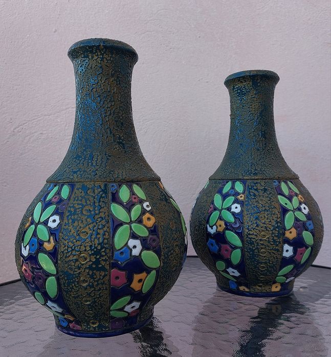Pereche vaze art deco Amphora, Cehoslovacia
