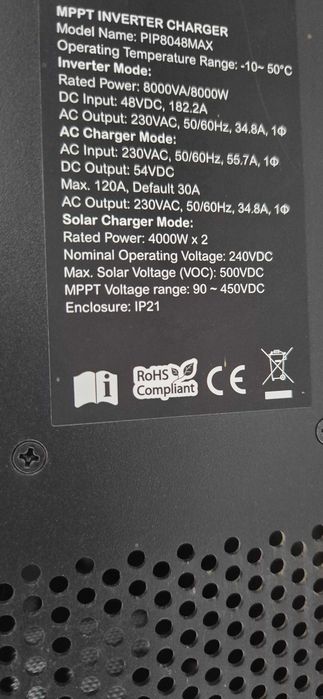 vand invertor MPPSOLAR PIP8048MAX 8 kw
