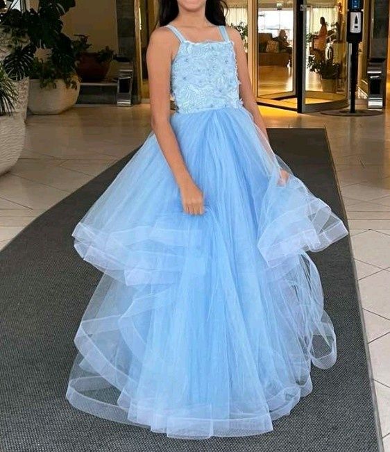 Официална дълга детска рокля - шита по поръчка