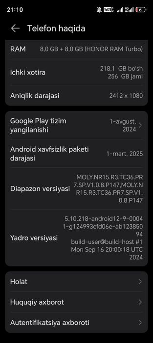 Xonor 9c 256 Gb qora