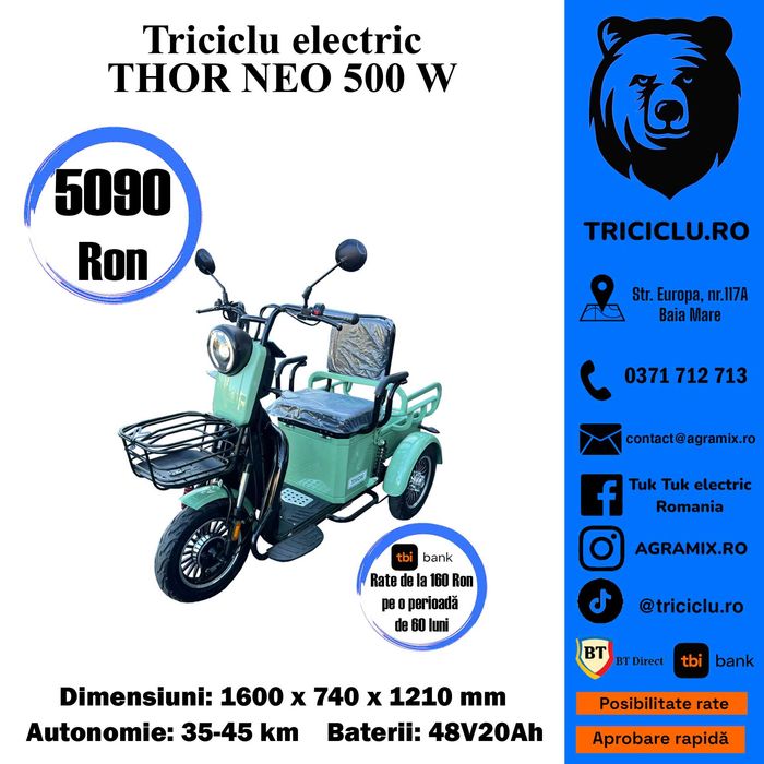Tricicleta electrica THOR NEO fara cabina !