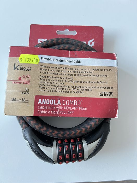 Antifurt Bicicletă Blackburn Angola Combo (fibră Kevlar, produs nou)