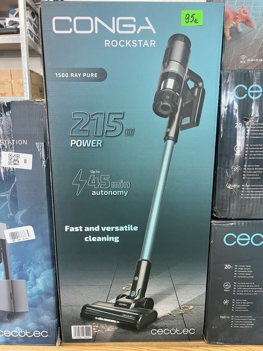 !Нова! Безжична Вертикална прахосмукачка Cecotec Scoba 2100 Station, 210W, 20kPa безжична 1.55кг със станция за самоизпразване