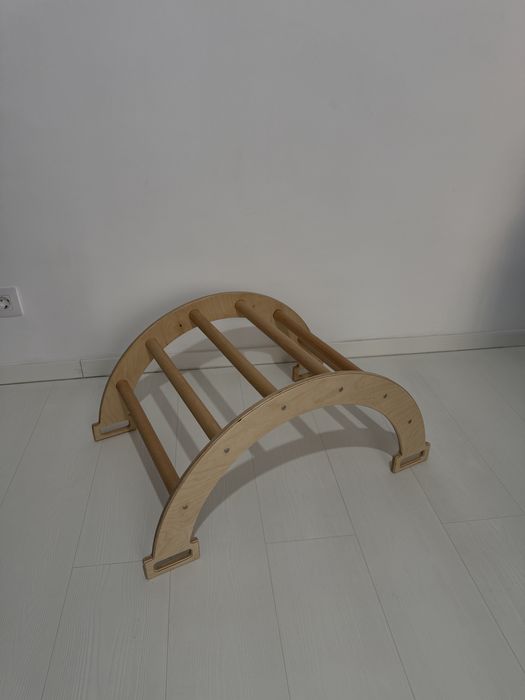 Pikler, triunghi de escaladare cu tobogan si arc de cățărare