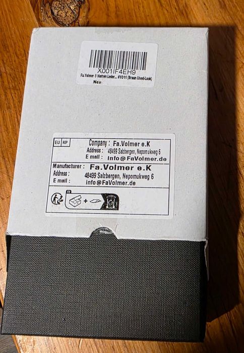 Portofel Volmer din piele naturala, cu cusatura dubla,