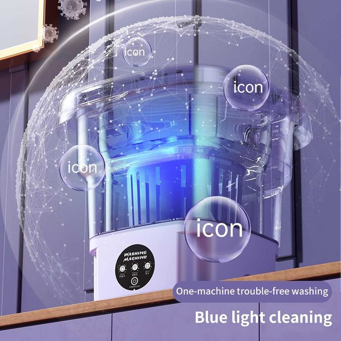 Сгъваема мини пералня, 8л, Преносима къмпинг пералня