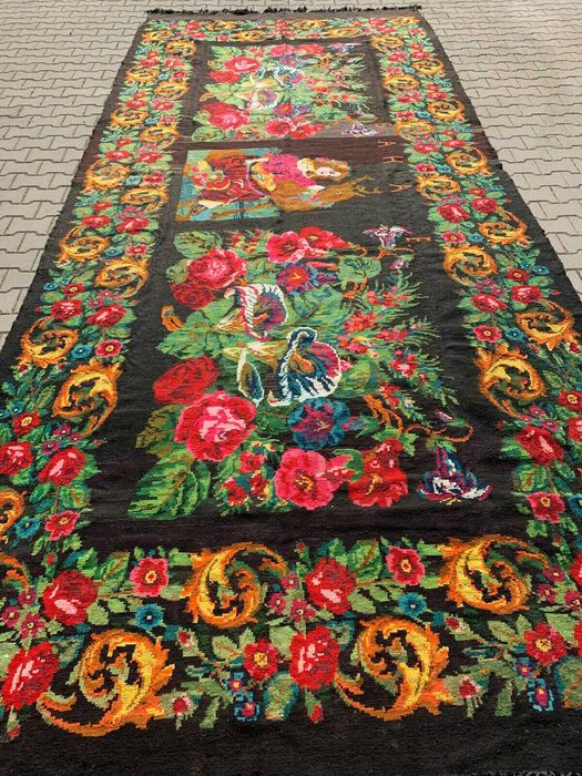 covor vechi antic traditional moldovenesc basarabean manual 560x230 cm