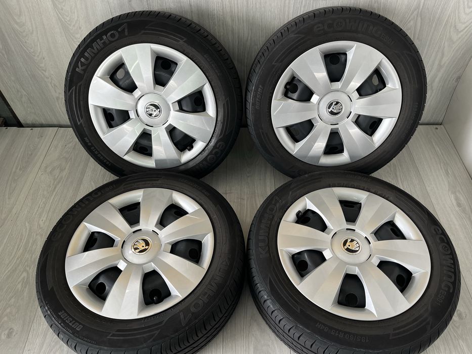 Оригинални джанти 15 цола 5х100 за Шкода Фабия с летни гуми 185/60/15