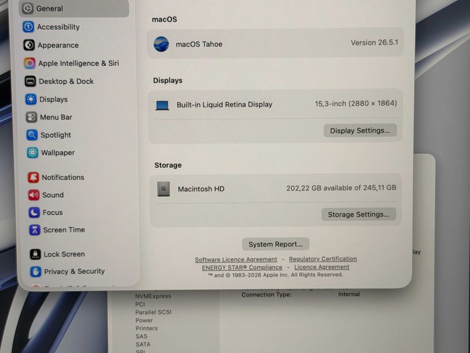 MacBook Air 15 M2`8 CPU/10 GPU/8GB RAM/256GB SSD/Бат 99%/Като Нов