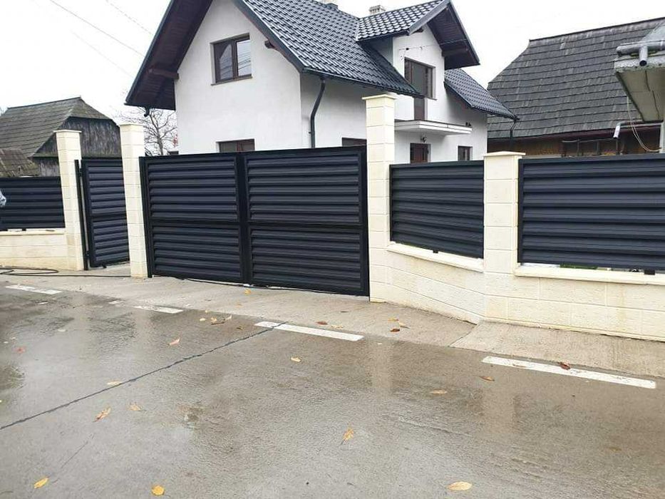Garduri si porti din panou stil jaluzele, sipca metalica, plasa, tabla