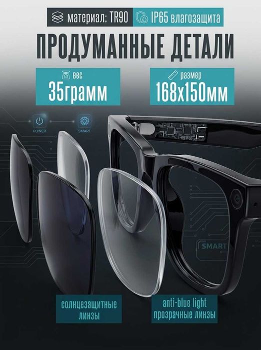 Умные смарт очки с камерой AI-ассистентом МТ5 ULTRA