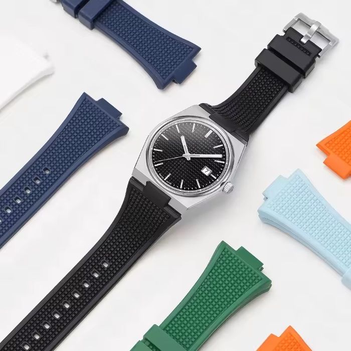 НОВО! Силиконова каишка с катарама за Tissot PRX 12mm