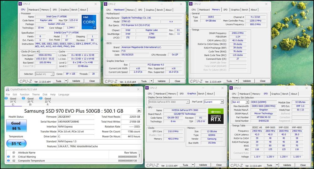 PC Gaming - i7 14700K, RTX 3060 12GB, 64GB RAM DDR5 Kingstone