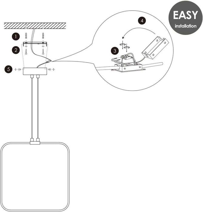 Lampă suspendată cu LED, Home sweet home QUAD, 35 cm - Gri Argintiu