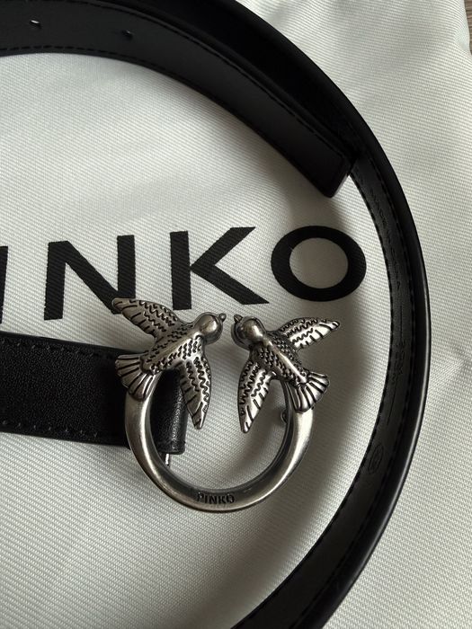 Черен кожен колан Pinko