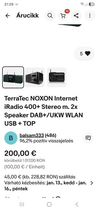 Noxon Iradio 400+,sunet extraordinar,ca nou