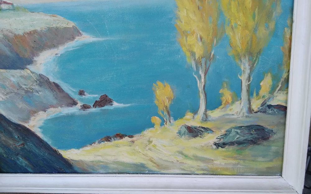 Стара картина масло върху фазер голяма