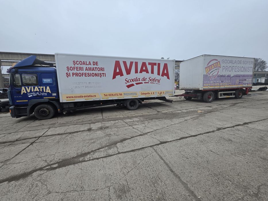 Camion Man si Remorca cu protap mobil echipat de scoala de soferi
