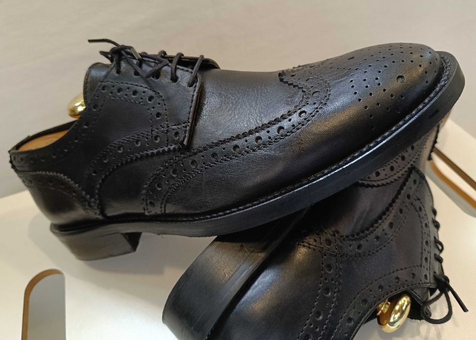 Pantofi derby 40 brogue Lavoratione Artigianale piele naturala moale