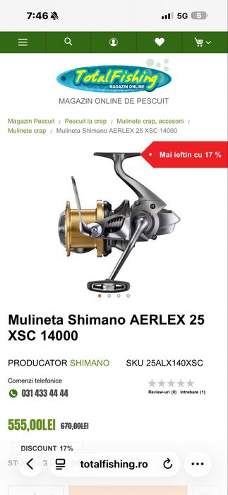 Schimano Aerlex 25 xsc 14000