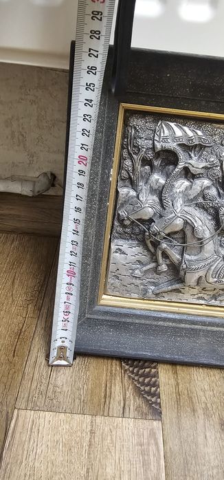 Tablou Basorelief Metalic Thailanda – Scenă Mitologică Ramakien / Ramayana